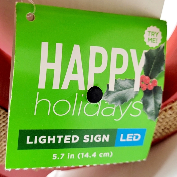 New JOY Sign Light-up Holiday Decor, Holiday Red Plaid, and Burlap - Picture 4 of 7